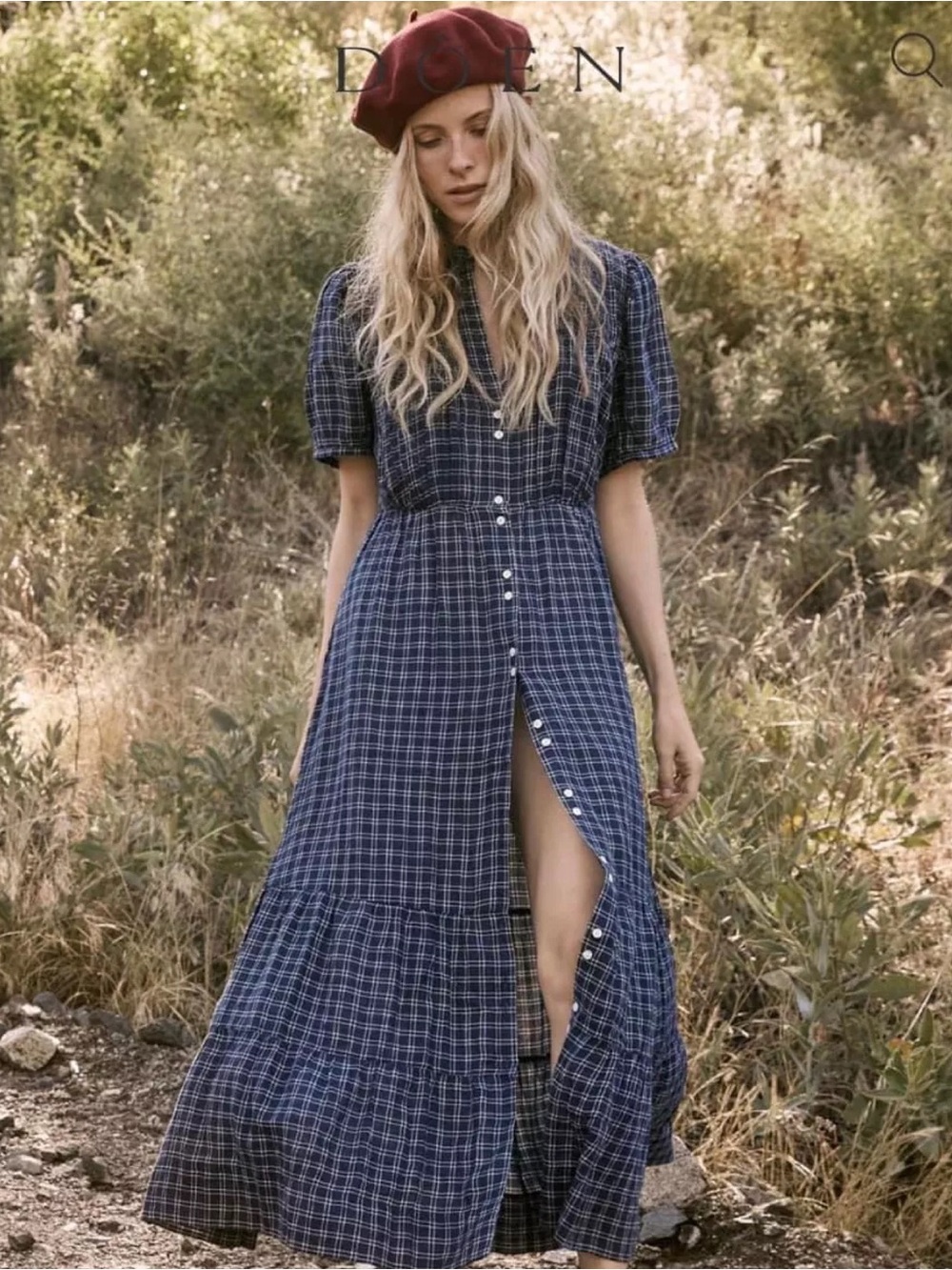 Doen Revi Dress in Bleu Cottage Plaid
